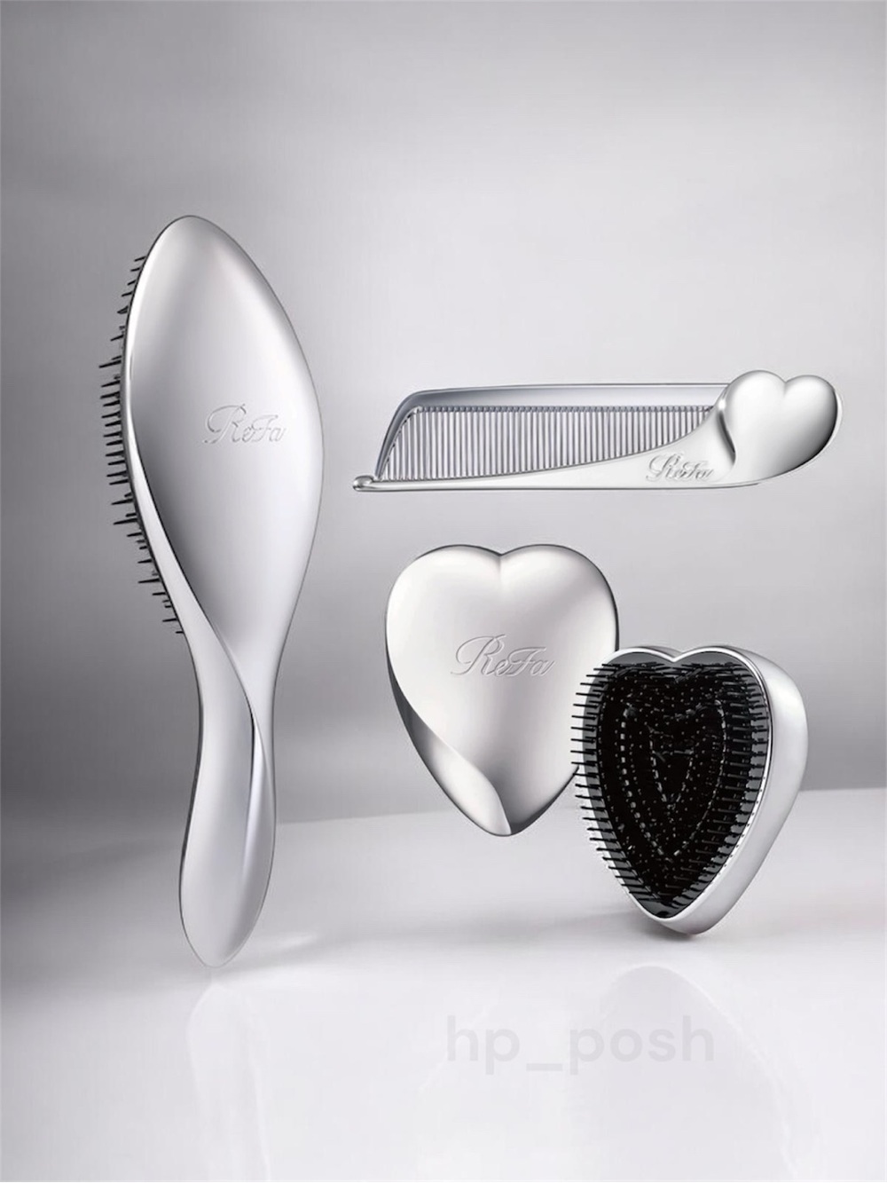 REFA BUNDLE OF 3 ROSE GOLD AILE BRUSH + FOLDABLE HEART COMB + HEART BRUSH